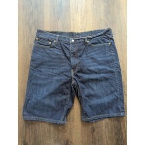 Levis Shorts Mens 40 Blue 541 Dark Wash High Rise Long Inseam Work Summer Denim